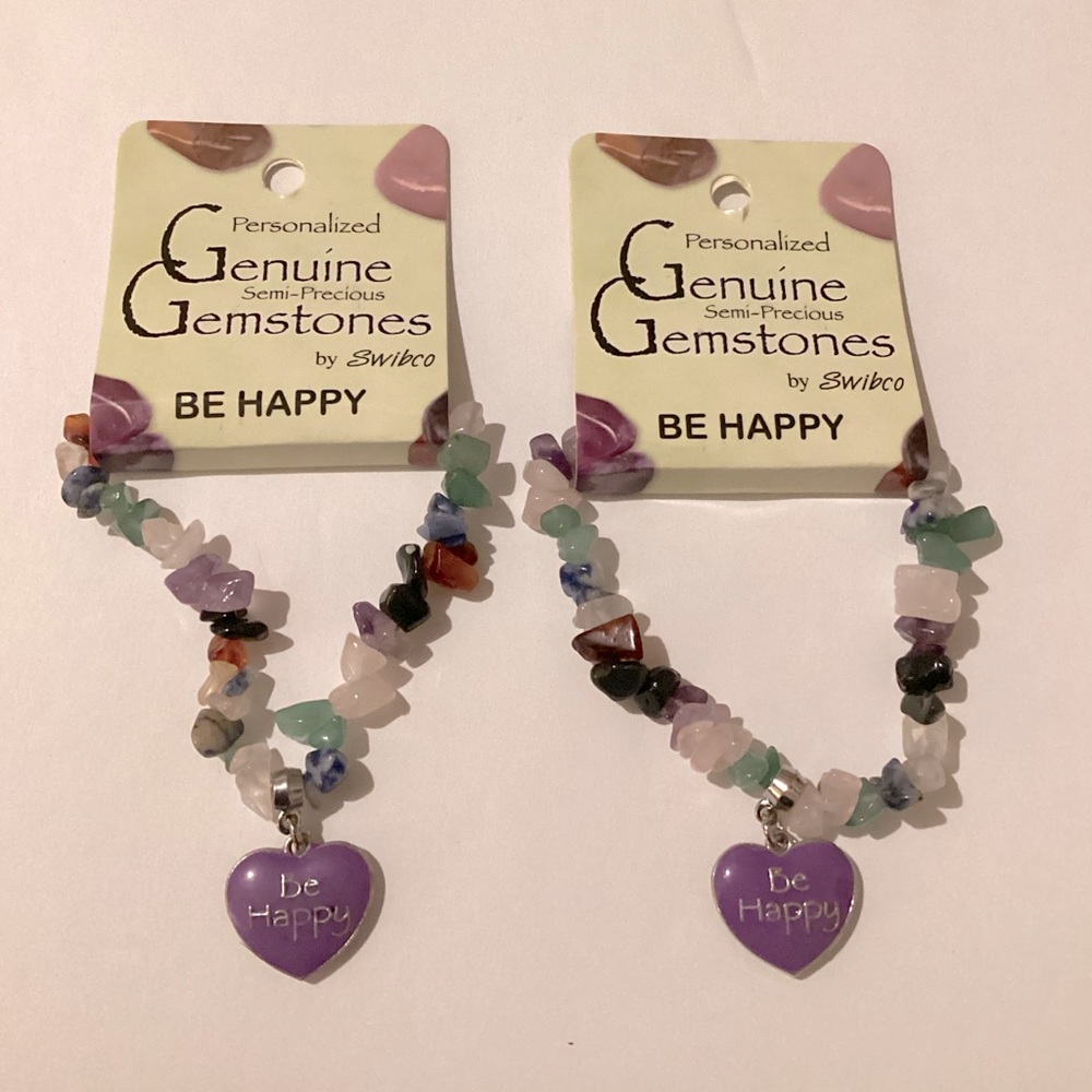 Swibco Personalized Genuine Semi-Precious Gemstone stretchy Bracelet
